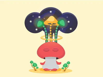 Exploring yourself biology character cute expanding mind health health benefits healthy illustration lifestyle meditation mind mushroom psychedlic