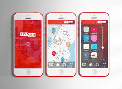 Social Geolocation app design branding geolocation happenly iphone liveseen logo mapping maps minimal minimalism mobile mobile ui modernism photograhy ui ux