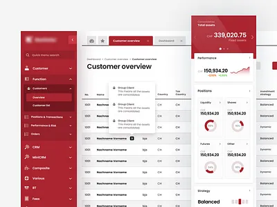 Asset Management - Customer Overview app clean customer data flat light list management information system overview page table ui ux web design webapp