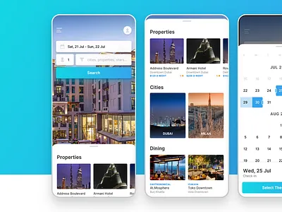 Emaar Hospitality Booking android booking dubai emaar hotel iphone mobile properties ui ux