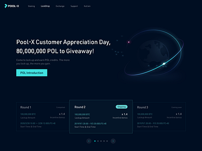 LockDrop page design ~ banner bitcoin exchange blockchain cryptocurrency design ethereum exchange finance fintech funds staking token ui ux web