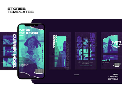 Instagram Stories "What a Blue Day" brand branding concept design duotone duotones instagram instagram stories instagram template layered layout media socialmedia templates ui