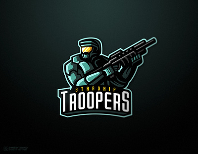 Starship Troopers cyborg dmitry krino esports logo gun mascotlogo rifle robot sci fi space spaceship troopers warrior