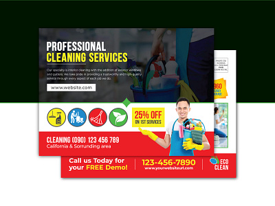 Cleaning Services Eddm Postcard Template brand identity branding cleaning services commercial company branding creative design design discount offer eddm postcard graphic design illustration minimalist design roof cleaning