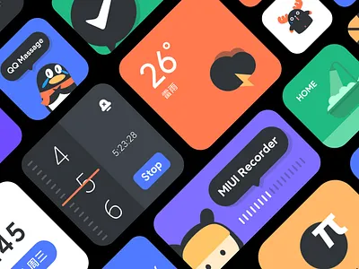 MIUI WIDGETS 1 android design illustration widget