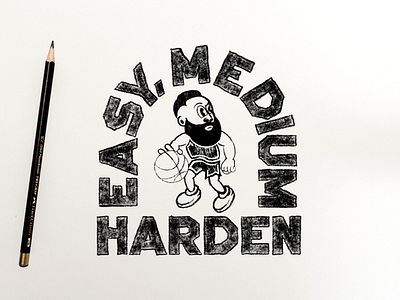 Easy, Medium, Harden basketball concept creative creativeagency draft dunk graphicdesign harden houstonrockets houstontexas illustration illustrator inspiration inspire jamesharden mascotdesign nba nbaallstar sketch typography