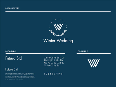 winter wedding branding design flat icon logo logo mark vector wedding winter