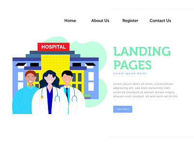 Hospital building and doctor staff people doctor flat health health care illustration medicine staff