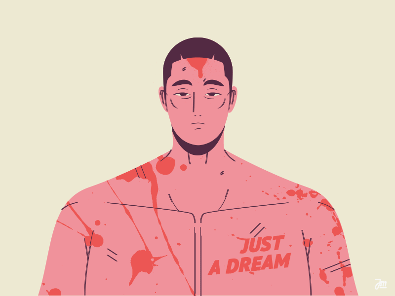 Just a dream animation blood boy character character design design eyes face illustration landscape man moon mountains portrait