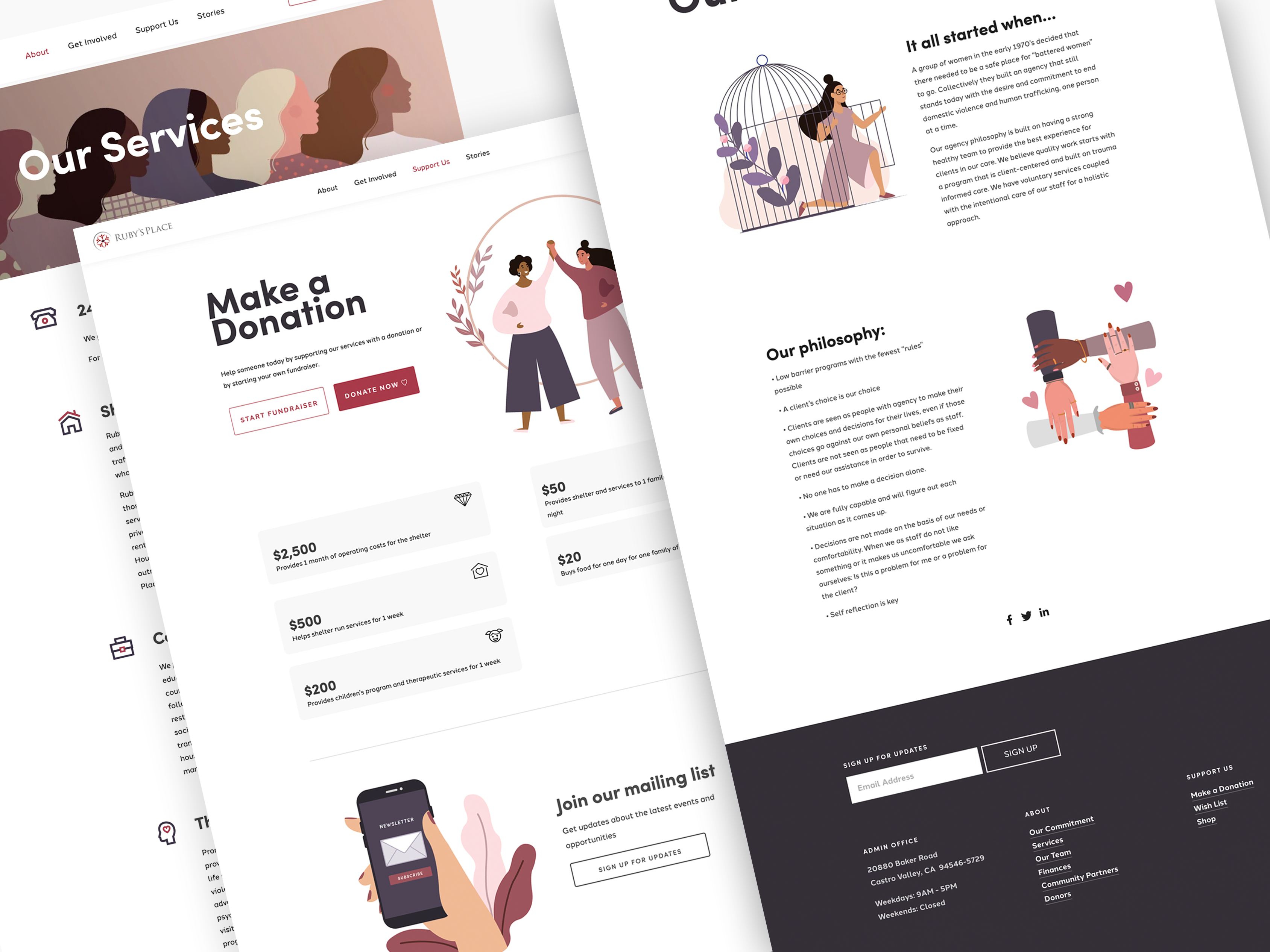 Example of Nonprofit Website Illustrative Design
