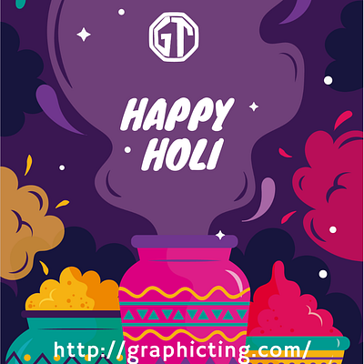 Happy Holi (THE BIGGEST FESTIVAL OF INDIA) colors festival illustration