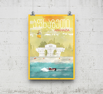 Poster "Abkhazia" abkhazia adobephotoshop art design geoposter georgia graphic illustration likakedelashvili poster print wallace