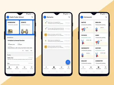 Managing school activities classroom concept illustration managing school school app subjects ui ux