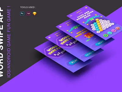 SwipeApp Design android app design app design debut debutshot illustration ios app design swipe puzzle ui ux vector welcome welcome shot