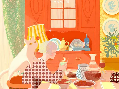 morning illustration typography