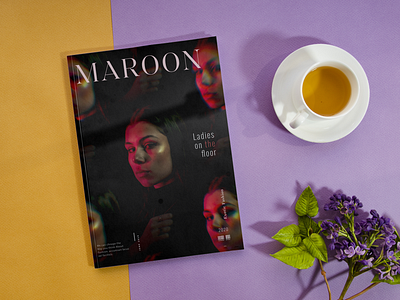 Maroon branding design magazine magazine cover magazine design typography vector