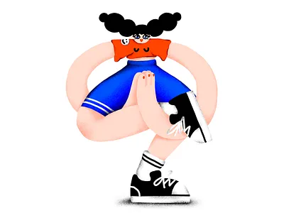 Stretchy girl no. 4 character design editorial illustration fitness illustration procreate yoga