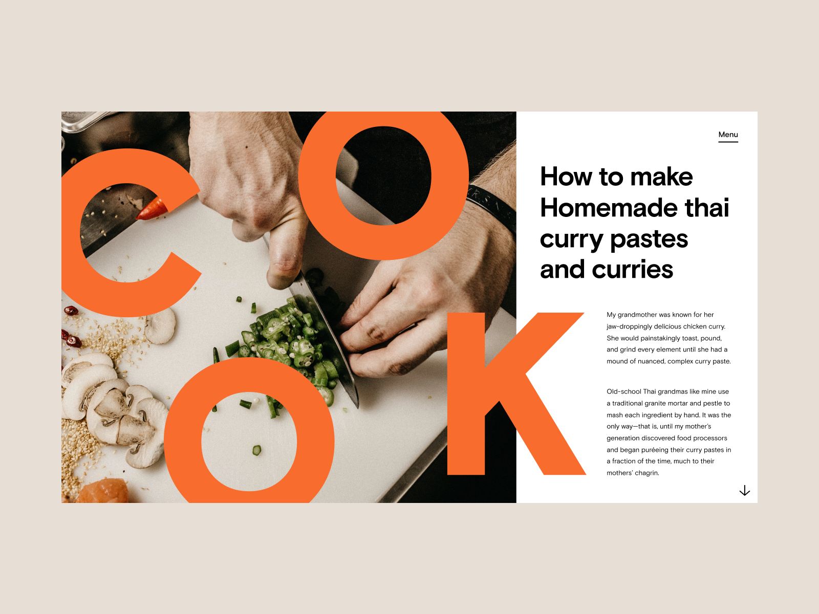 Example of Cooking Website Concept