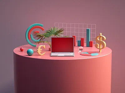 Trading 3d art direction c4d concept design homepage illustration iran modeling octane tehran trade ui ux webdesign