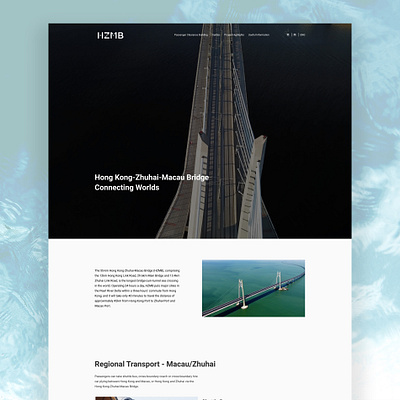 Hong Kong Zhuhai Macau Bridge Website Redesign - Homepage bridge design government landing page minimal minimalism simple ui ui design ux web web design website