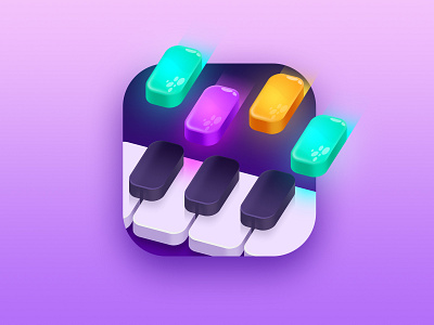 Piano Crush app icon app application design games gismart icon icon design illustration instrument ios logo piano piano logo vector