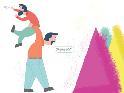 Happy holi colleague colleague fun colleagues friends funny illustration vector visrijami