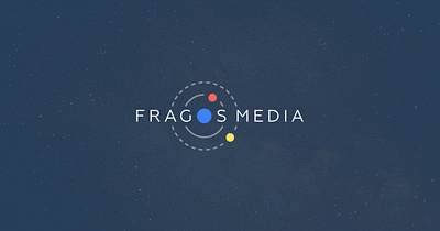 Fragos Media - Logo Restyling agency gravitational attraction moon onlineadvertising orbit planet space target