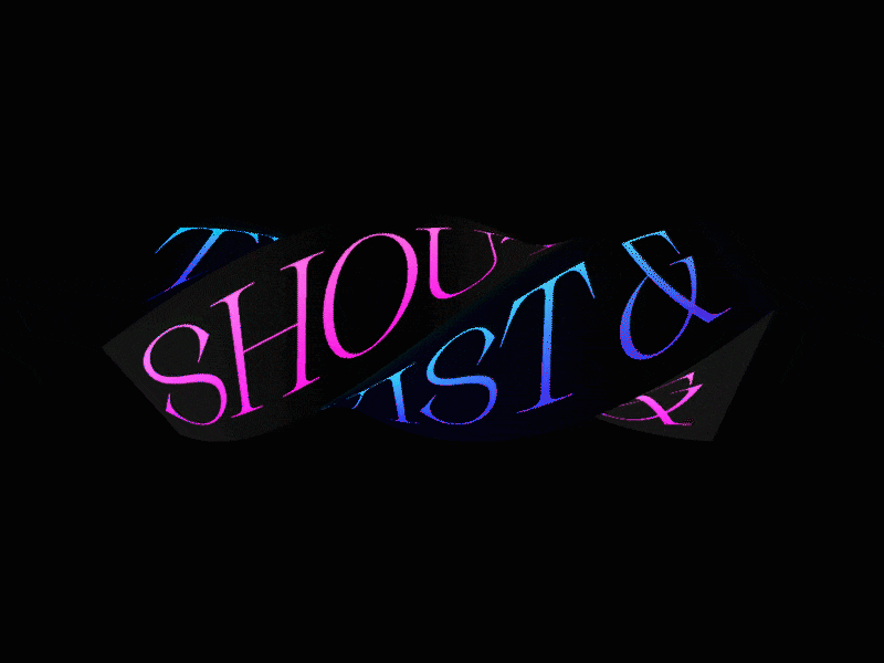 Twist & shout 3d animation gif glsl kinetic loop shader threejs typography webgl