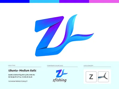 z fishing Logo Design brand identity branding fish fish logo fisherman fishing fishing t shirt illustration letter logo logo design ocean restaurant z z letter