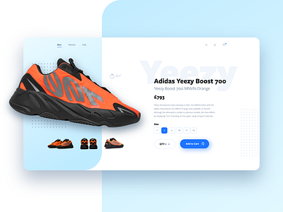 Sneakers E-Commerce Store Website Product Page adidas adidas originals bootstrap dailyui dailyuichallenge design e commerce e commerce shop footwear sneakers trainers ui ui design ux web website yeezy