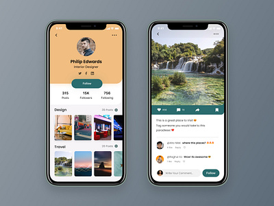 Profile colors comment design figma id instagram interior like mobile app mobile design mobile ui profile trend ui uiux user xd