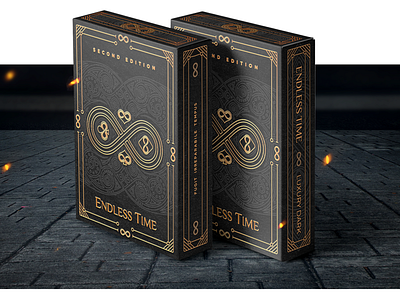 Endless Time Playing Cards - 'Luxury Dark' Edition box branding card cardistry cards deck design luxury playing poker print product