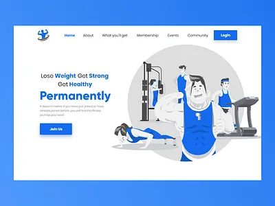 Fitness Design Concept Landing Page adobexd design flatdesign landingpage ui uiux website design