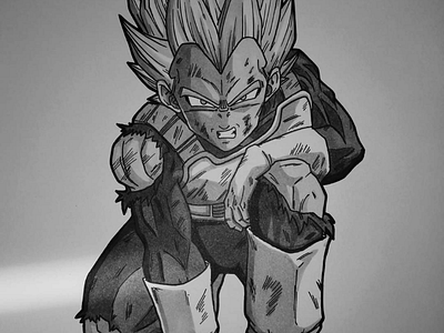 [Drawing] Vegeta character dbz dragonball drawing grey manga vegeta