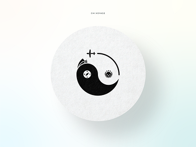 Chi Voyage - The journey backpacker black white blackandwhite brandidentity branding branding and identity logo logodesign logodesigner mark travel traveller voyage yin yang ying yang yinyang