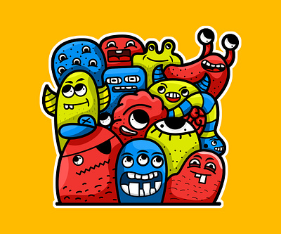 Monster Doodle Art 2d character adobe illustration adobe illustrator adobe photoshop cartoon cartoon character character design colorful design digital painting doodle art drawing flat illustration illustration