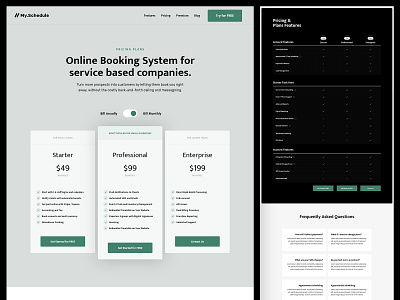 My Schedule | Pricing Plans appointment booking booking app landing page pricing plans pricing table saas landing page saas website scheduling tool user interface web design website