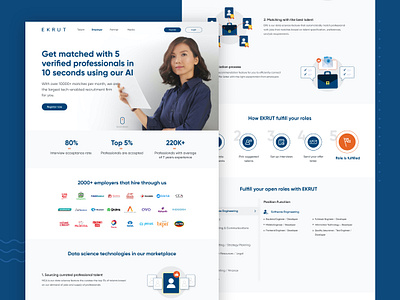 Ekrut landing page homepage landingpage uiux