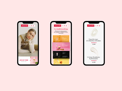 AKANE - ORGANIC SKINCARE branding cosmetic ecommerce shop mobile design responsive design uidesign
