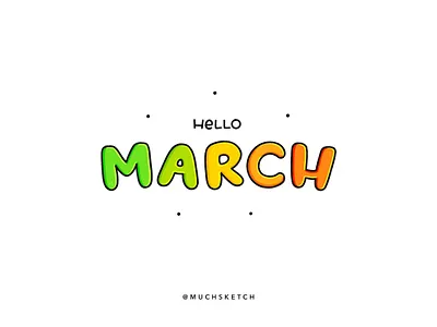 Hello March ☘️ block letter drawing hand lettering handlettering illustration illustrator leaf lettering march march 8 march madness procreate procreate art procreate lettering spring st patricks type typeface typogaphy typography