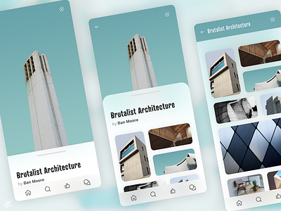 Architecture Gallery · Concept app app app design architecture brutalist concept design gallery ios mobile modern phone ui design ux design