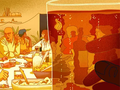 Beer goggles alcohol art commentary digital art drawing drinking editorial editorial illustration illustration social socialising