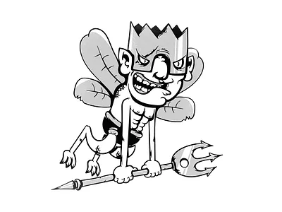 Fairy King bw characters fairy fairy tale illustration king monochrome vector vectorart