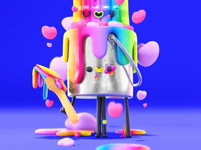 Painter 3d character character design children book illustration childrens book childrens illustration design friends illustration kids render shapes