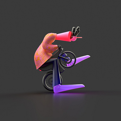 Letter E - enduro 3d illustration bike character character design enduro letter rendering sport