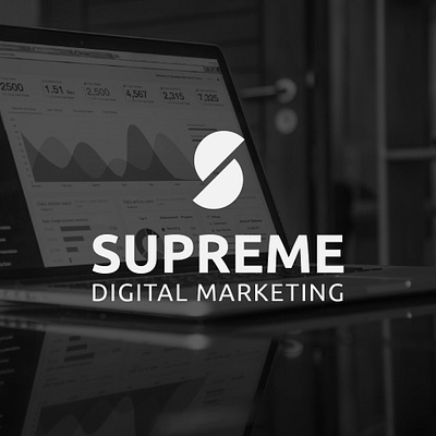 Supreme Digital Marketing | Concept Logo agency branding design flat gradient icon logo marketing marketing agency media minimal social media