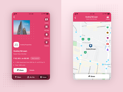 Property Details & Location App mobile app sketch