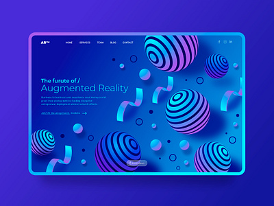 Augmented Reality page concept 3d blockchain clean creative design flat flat design garden gradient gradients illustration interface landingpage minimal minimalistic nature template ux web design webdesign