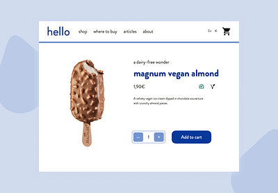 hello - website product detail colorful design flat ice cream illustration minimal mobile ui website