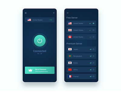 Vpn App Dark app app design black clean dark dark app dark mode dark theme dark ui design ios minimal mobile ui ux ux design vpn vpn app